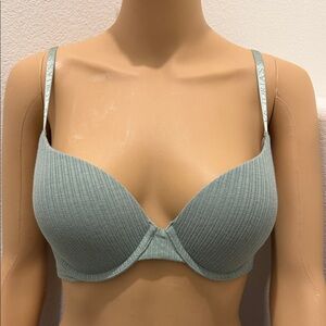 Victoria's Secret Ribbed Underwire Bra - Soft Green